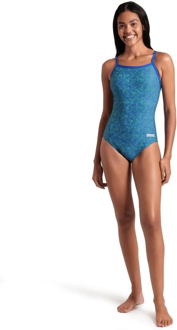 ARENA Performance Abstract Tiles Women's Swimsuit Light Drop Back One Piece Pool Training Bathing Suit Sports Swimwear