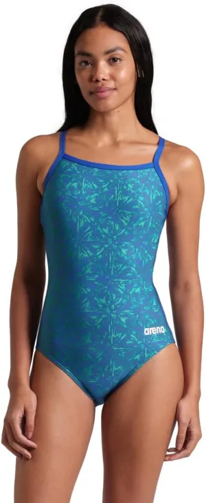 ARENA Performance Abstract Tiles Women's Swimsuit Light Drop Back One Piece Pool Training Bathing Suit Sports Swimwear