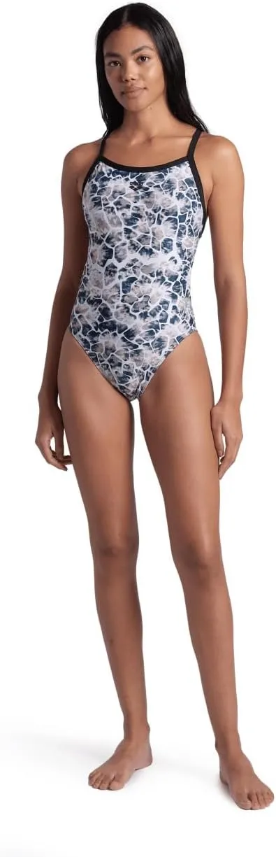 ARENA Performance Earth Women's Swimsuit X Cross Back One Piece MaxLife Athletic Pool Training Suit for Frequent Swimming
