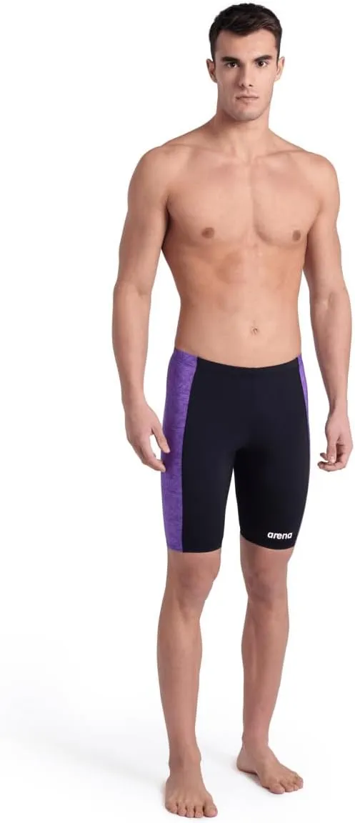 ARENA Performance Men's Abstract Tiles Swim Jammer Athletic Knee-Length Swimsuit Short Competitive Training Bathing Suit