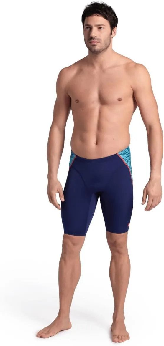 ARENA Performance Men's Camo Kikko Swim Jammer MaxLife Knee-Length Swimsuit Athletic Pool Training Competitive Bathing Suit