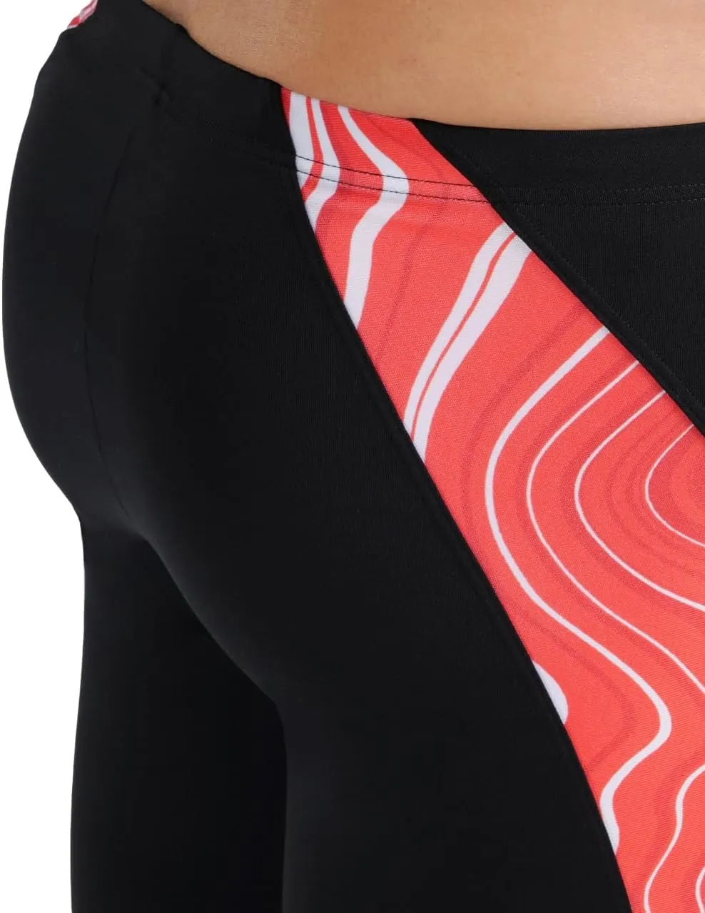 ARENA Performance Men's Marbled Swim Jammer MaxLife Athletic Practice Knee-Length Swimsuit Short Training Bathing Suit