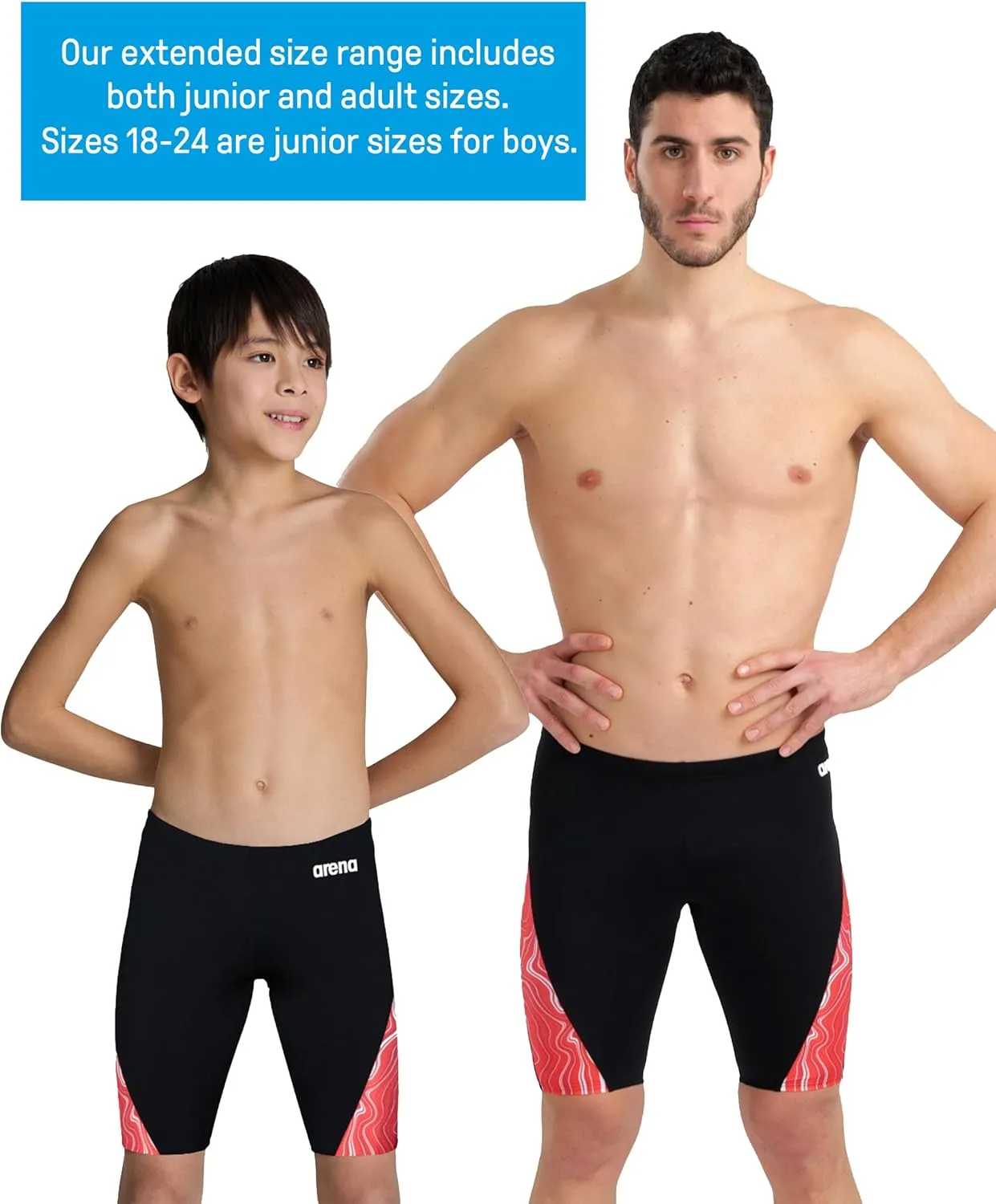 ARENA Performance Men's Marbled Swim Jammer MaxLife Athletic Practice Knee-Length Swimsuit Short Training Bathing Suit