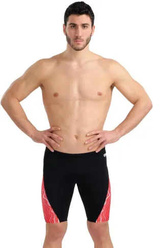 ARENA Performance Men's Marbled Swim Jammer MaxLife Athletic Practice Knee-Length Swimsuit Short Training Bathing Suit