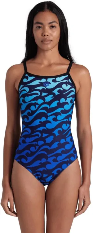 ARENA Performance Surf's Up Women's Swimsuit Light Drop Back One Piece MaxLife Pool Training Suit for Frequent Swimming