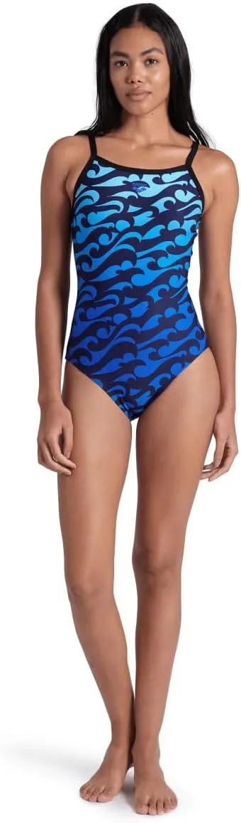 ARENA Performance Surf's Up Women's Swimsuit Light Drop Back One Piece MaxLife Pool Training Suit for Frequent Swimming
