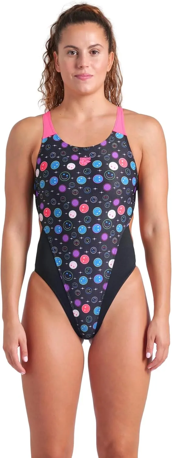 ARENA Women's Performance Funny Prints Collection Contour Swim Tech Back Swimsuit