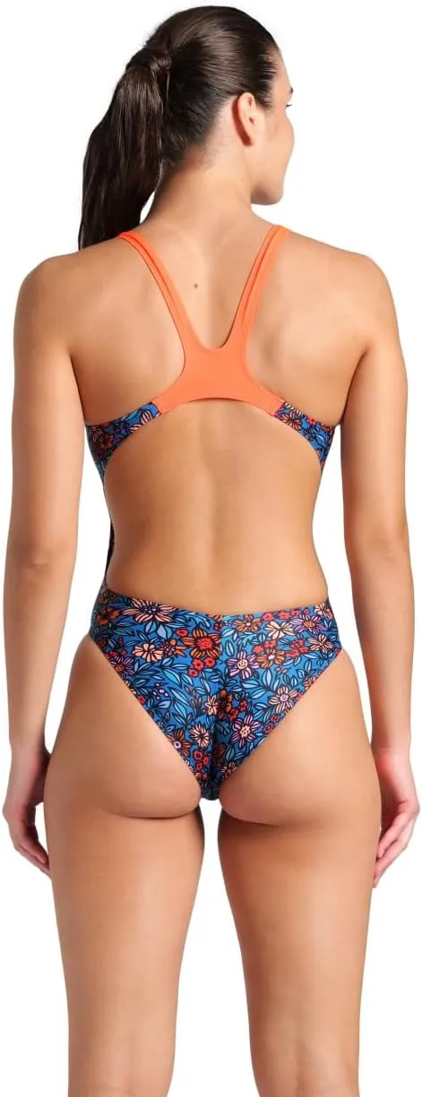 ARENA Women's Performance Micro Floral Swim Tech Back Training Swimsuit Ladies Bathing Suit