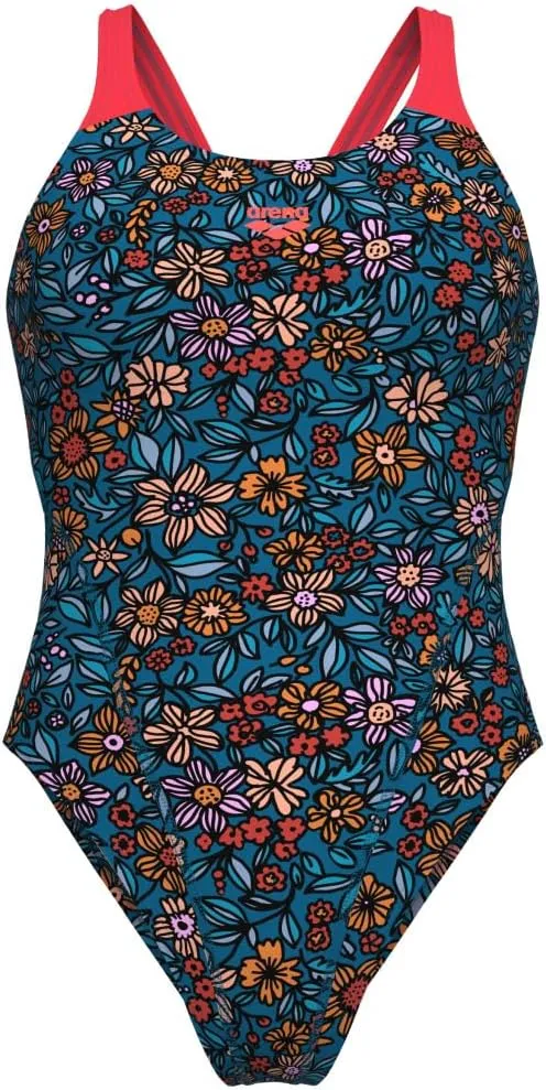 ARENA Women's Performance Micro Floral Swim Tech Back Training Swimsuit Ladies Bathing Suit