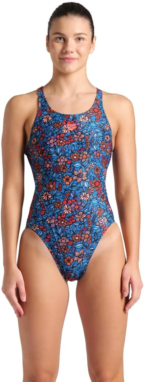 ARENA Women's Performance Micro Floral Swim Tech Back Training Swimsuit Ladies Bathing Suit