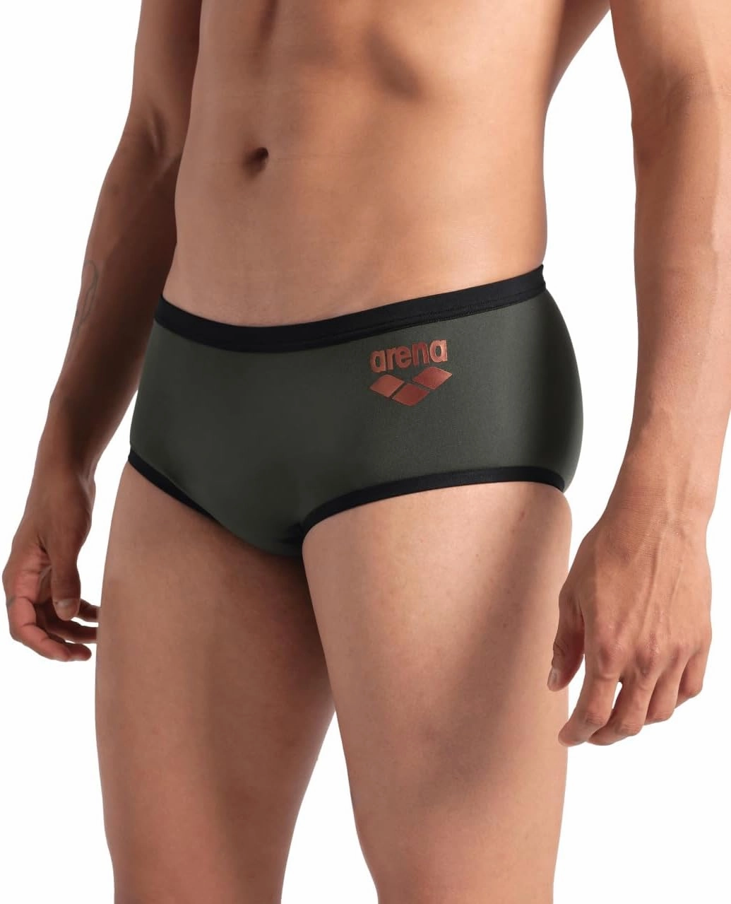 ARENA Men's One Big Logo Low-Waist Swim Short Pool Practice Athletic Swimsuit
