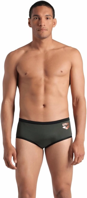 ARENA Men's One Big Logo Low-Waist Swim Short Pool Practice Athletic Swimsuit