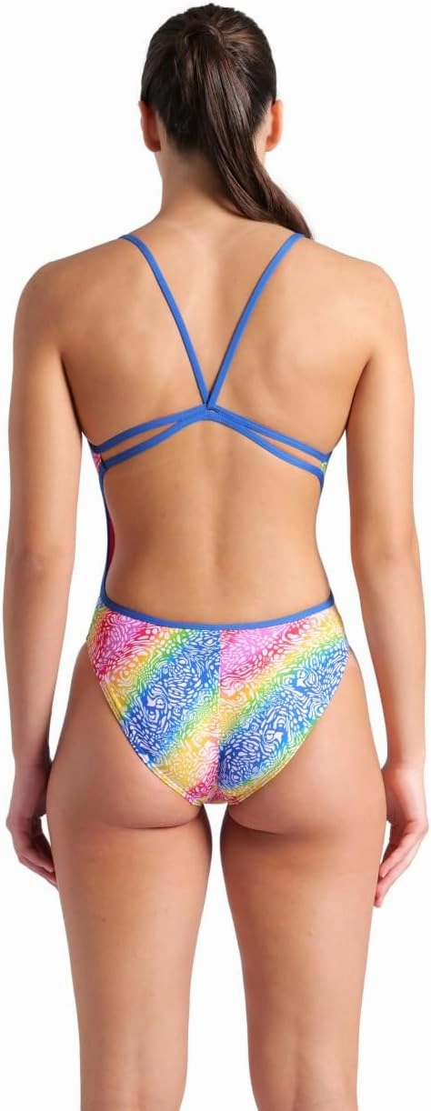 ARENA Performance Let It Beat Collection Women's Swimsuit Lace Back Printed One Piece MaxLife Competitive Training Suit