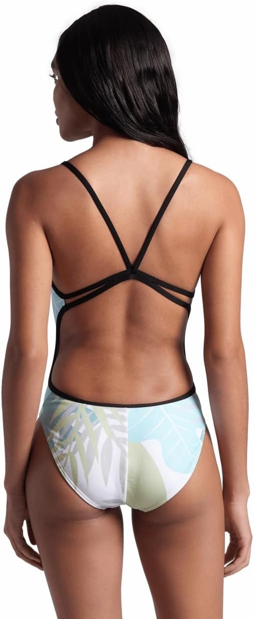 ARENA Performance Light Floral Women's Swimsuit Lace Back One Piece MaxLife Pool Training Suit for Competitive Swimmers