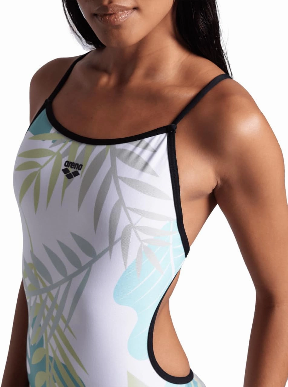 ARENA Performance Light Floral Women's Swimsuit Lace Back One Piece MaxLife Pool Training Suit for Competitive Swimmers