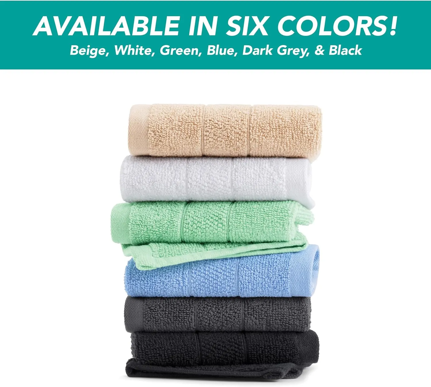 Arkwright Premium Washcloths - (Pack of 24) - Soft & Absorbent, 100% Ringspun Cotton, Contemporary Design Wash Cloths with Dobby, Multipurpose Fingertip Towels, Beige