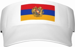 Armenian Coat of Arms Adult Sun Visor Cap - UV Protection, Breathable, Adjustable, Sports & Outdoor Hat Black