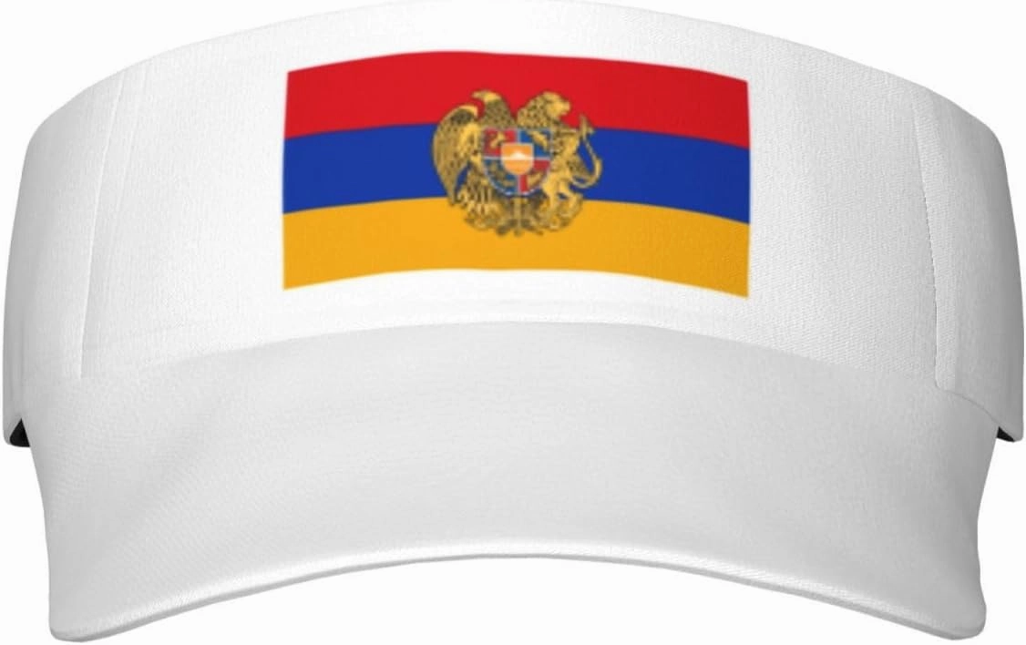 Armenian Coat of Arms Adult Sun Visor Cap - UV Protection, Breathable, Adjustable, Sports & Outdoor Hat Black
