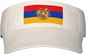 Armenian Coat of Arms Adult Sun Visor Cap - UV Protection, Breathable, Adjustable, Sports & Outdoor Hat Black