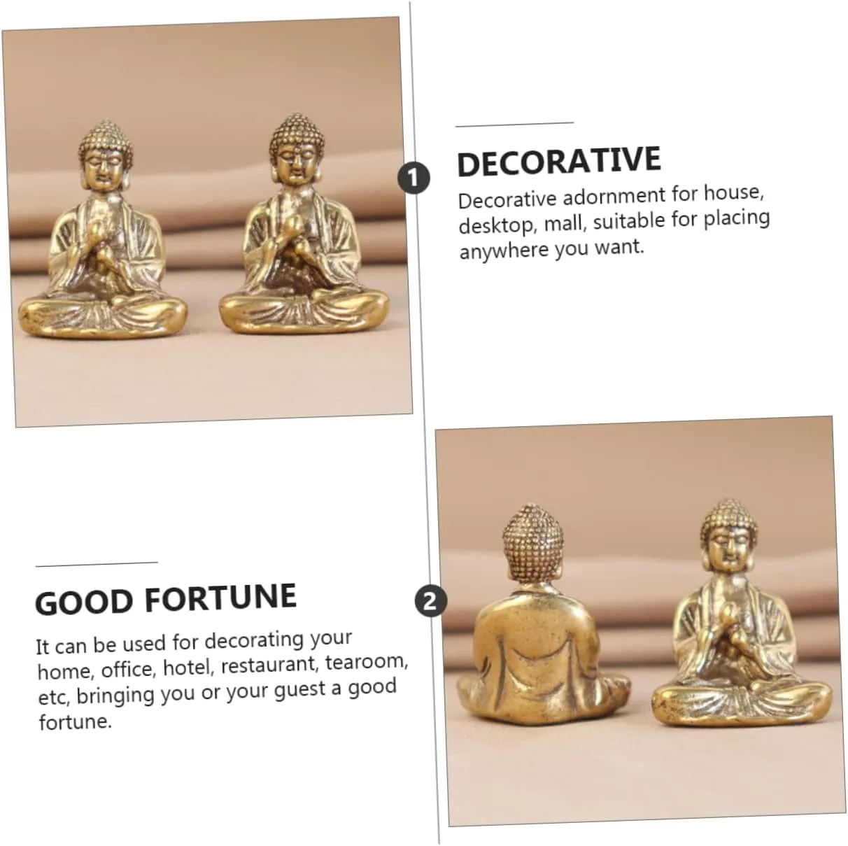 ARTIBETTER 12 Pcs Buddha Decorative Ornaments Mini Buddha Statue Desktop Decoration House Decorations for Home Mini Toy Feng Shui Buddha Meditation Buddha Statues Mini Buddha Adornments Brass