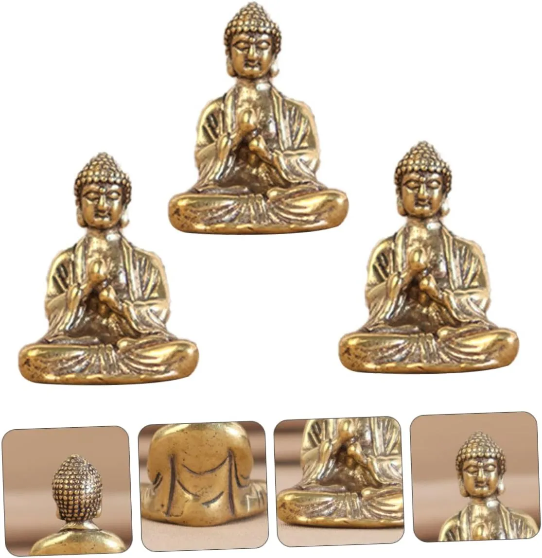 ARTIBETTER 12 Pcs Buddha Decorative Ornaments Mini Buddha Statue Desktop Decoration House Decorations for Home Mini Toy Feng Shui Buddha Meditation Buddha Statues Mini Buddha Adornments Brass