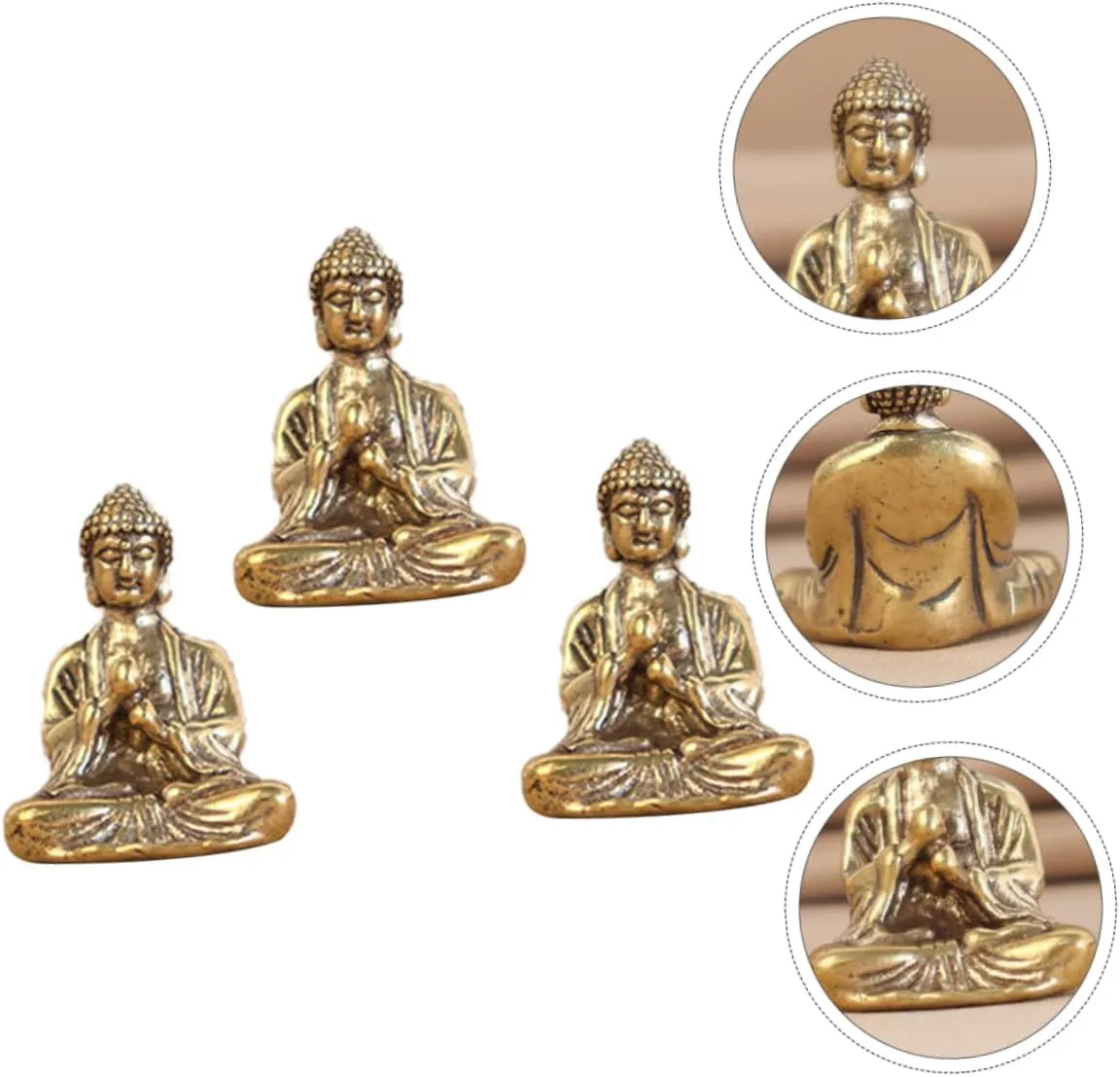 ARTIBETTER 12 Pcs Buddha Decorative Ornaments Mini Buddha Statue Desktop Decoration House Decorations for Home Mini Toy Feng Shui Buddha Meditation Buddha Statues Mini Buddha Adornments Brass