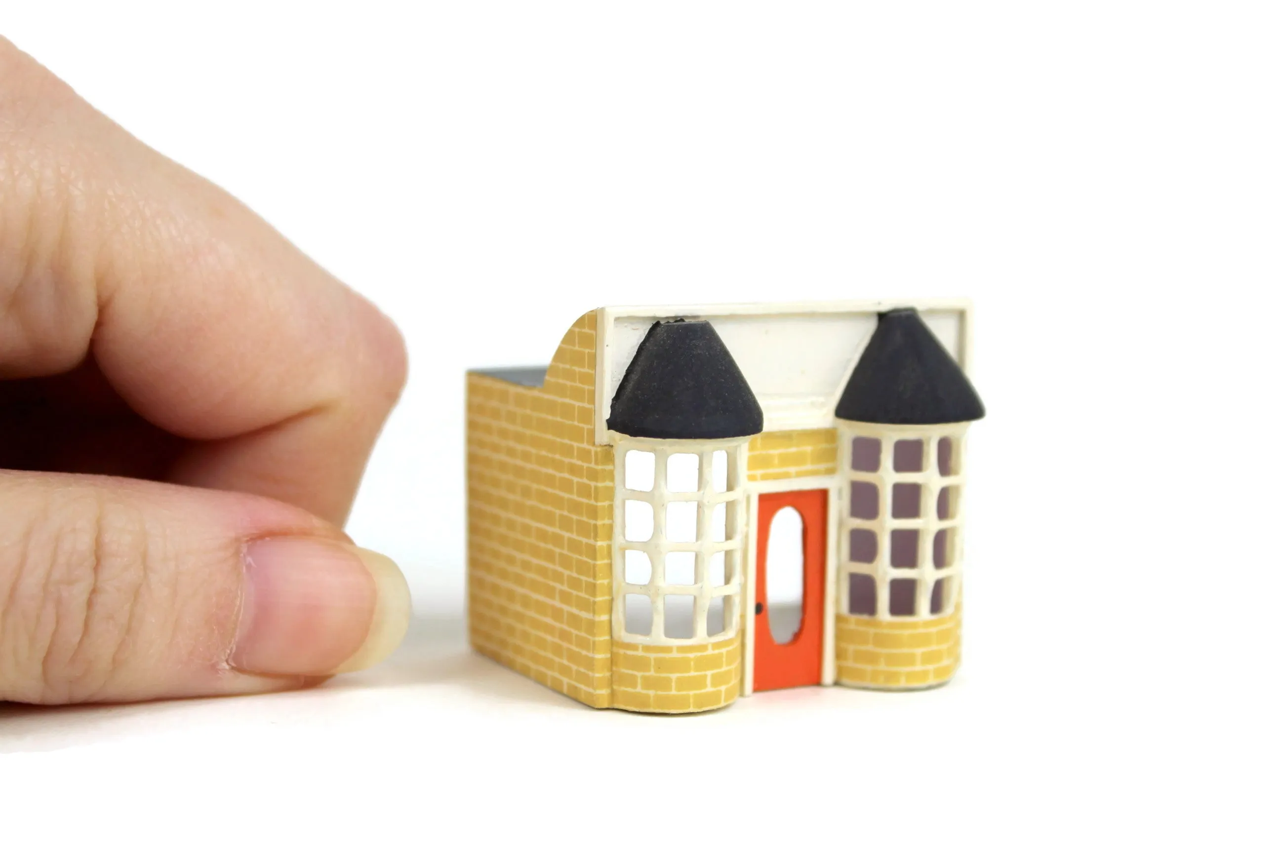 Artisan-Made Vintage 1:144 Miniature Wooden Dollhouse for a Dollhouse Signed by Artist Robert Street