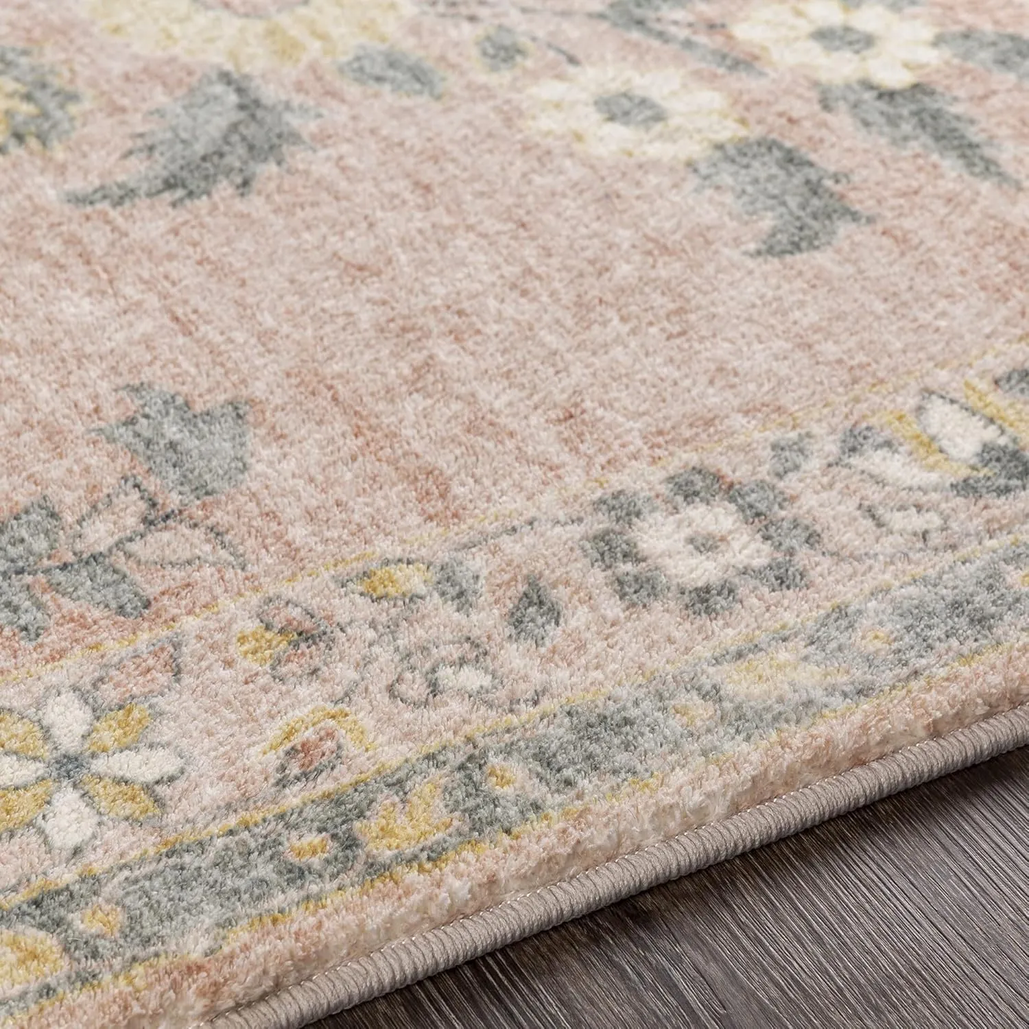Artistic Weavers Maadai Printed Floral Area Rug, 5' x 7'6", Pale Pink