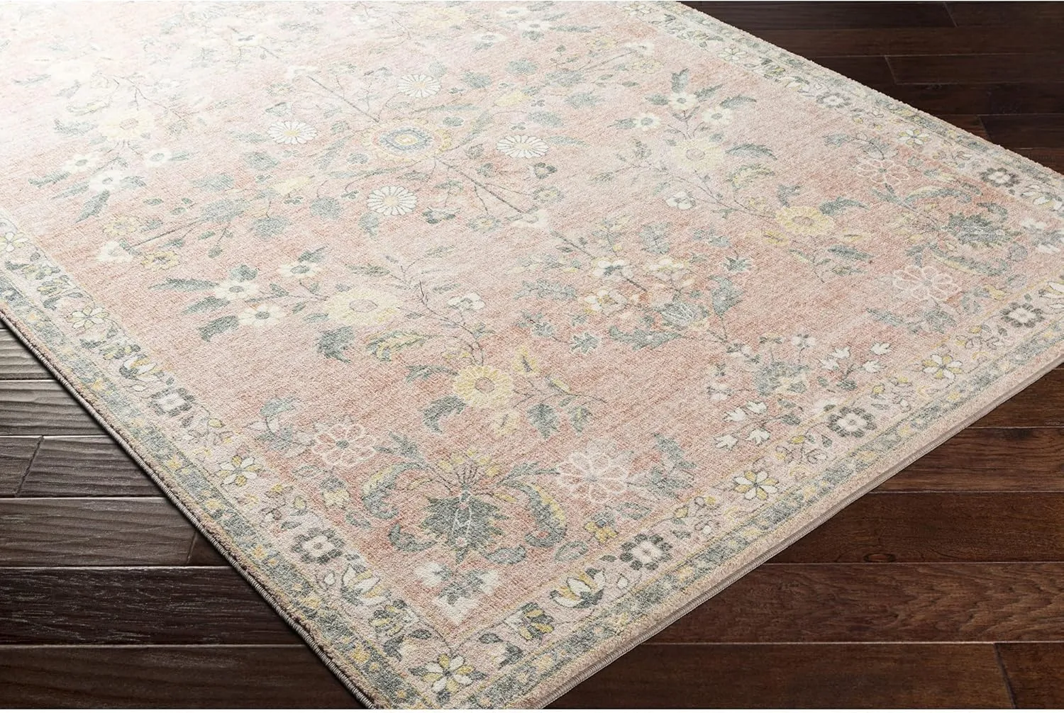 Artistic Weavers Maadai Printed Floral Area Rug, 5' x 7'6", Pale Pink