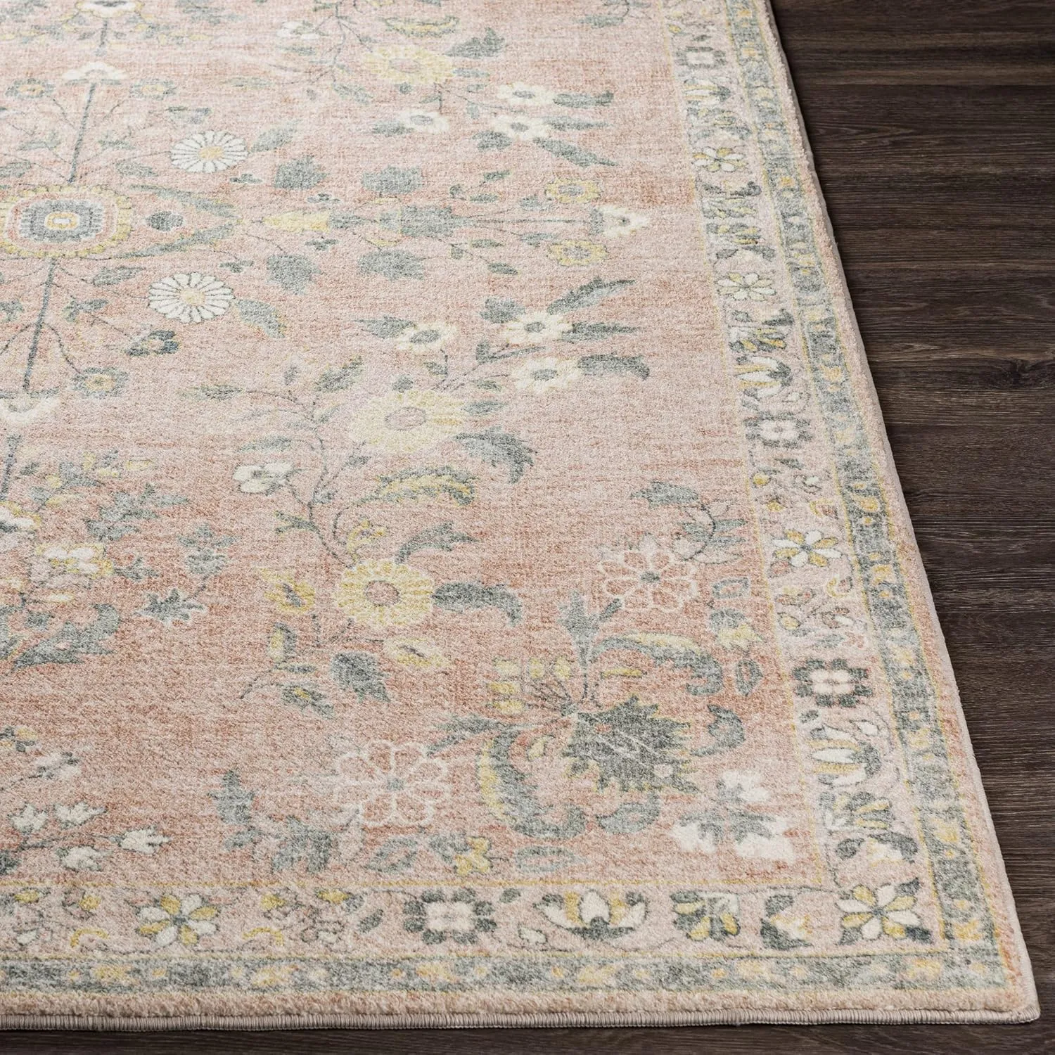 Artistic Weavers Maadai Printed Floral Area Rug, 5' x 7'6", Pale Pink