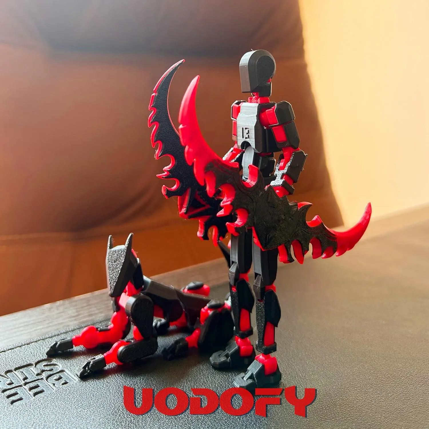 (Assembly Completed) T13 Action Figure Set, 3D Printed Toys Robo 13 Action Figure,Dummy 13 Titan 13 Action Figure (Black Red   Dog)