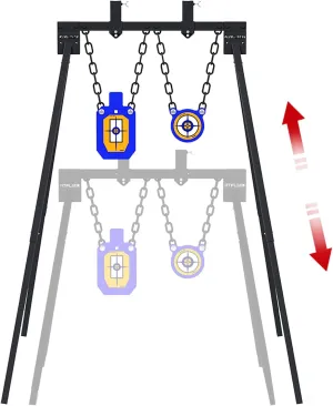 ATFLBOX AR500 Steel Target for Shooting Stand System Set, 63 Inch Adjustable Height, 3/8 Inch Thick Silhouette and Gong Targets, 10pcs Paper Targets and Target Holder Expansion Kit