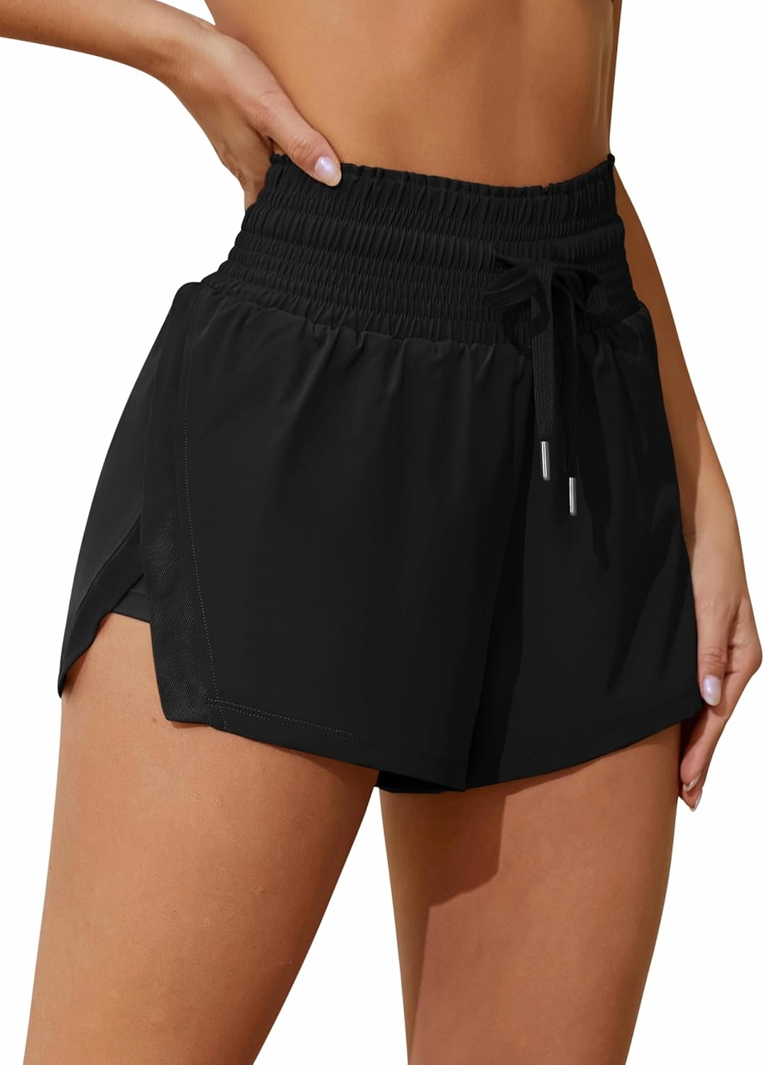 ATTRACO Women's 3" High Waisted Swim Board Shorts Quick Dry Flowy Board Shorts with Pockets