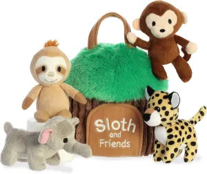 Aurora® Engaging Baby Talk™ Sloth and Friends™ Baby Stuffed Animal - Sensory Delight - Interactive Learning - Multicolor 6 Inches