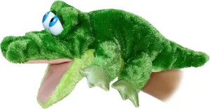 Aurora® Interactive Hand Puppet Grator™ Stuffed Animal - Storytelling Adventures - Playful Learning - Green 13.5 Inches
