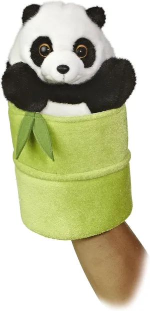 Aurora® Interactive Hand Puppet Panda Pop Up Puppet Stuffed Animal - Storytelling Adventures - Playful Learning - Multicolor 10 Inches