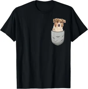 Aussie Australian Shepherd Chest Bag Pocket Dog Owners T-Shirt