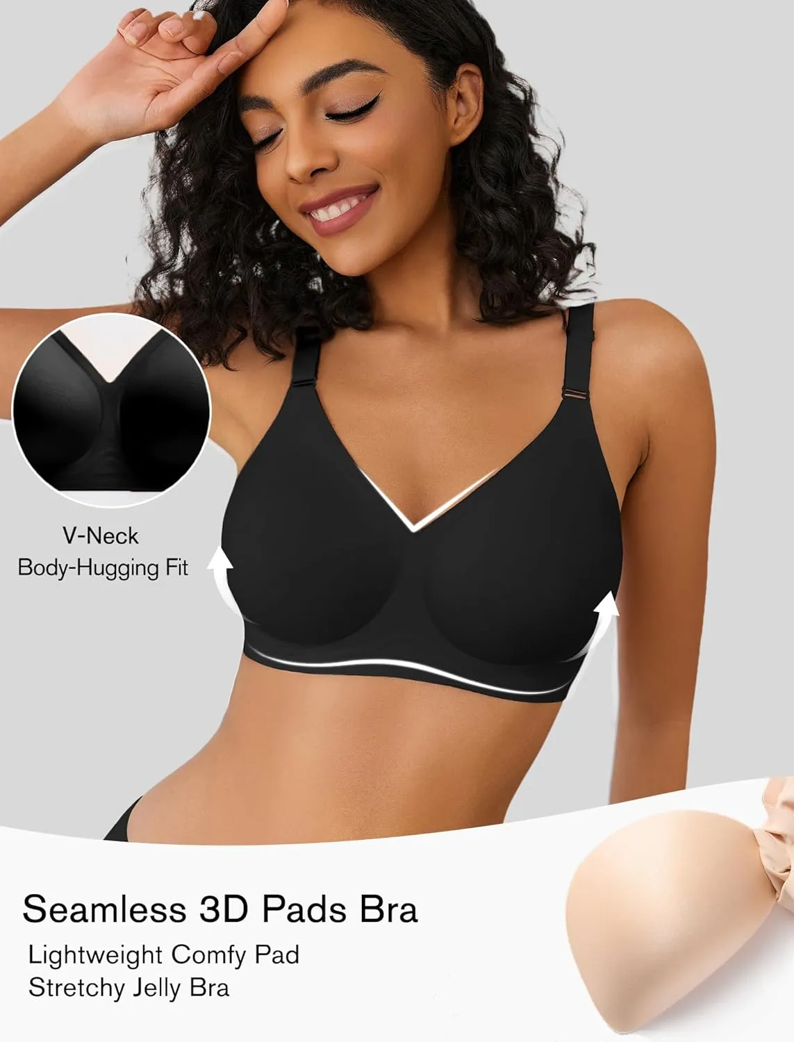 Avidlove Wireless Bras for Women Comfy Seamless Bra No Underwire Bras Full Coverage Bralettes Soft Comfortable Everyday Bra