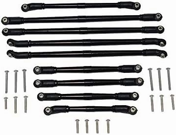 Axial 1/10 SCX10 III JT Gladiator (AXI03006) Upgrade Parts Aluminum Adjustable Tie Rods - 9Pc Set Black