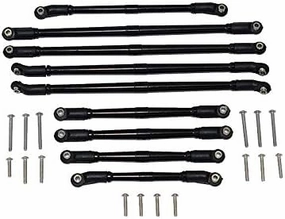 Axial 1/10 SCX10 III JT Gladiator (AXI03006) Upgrade Parts Aluminum Adjustable Tie Rods - 9Pc Set Black