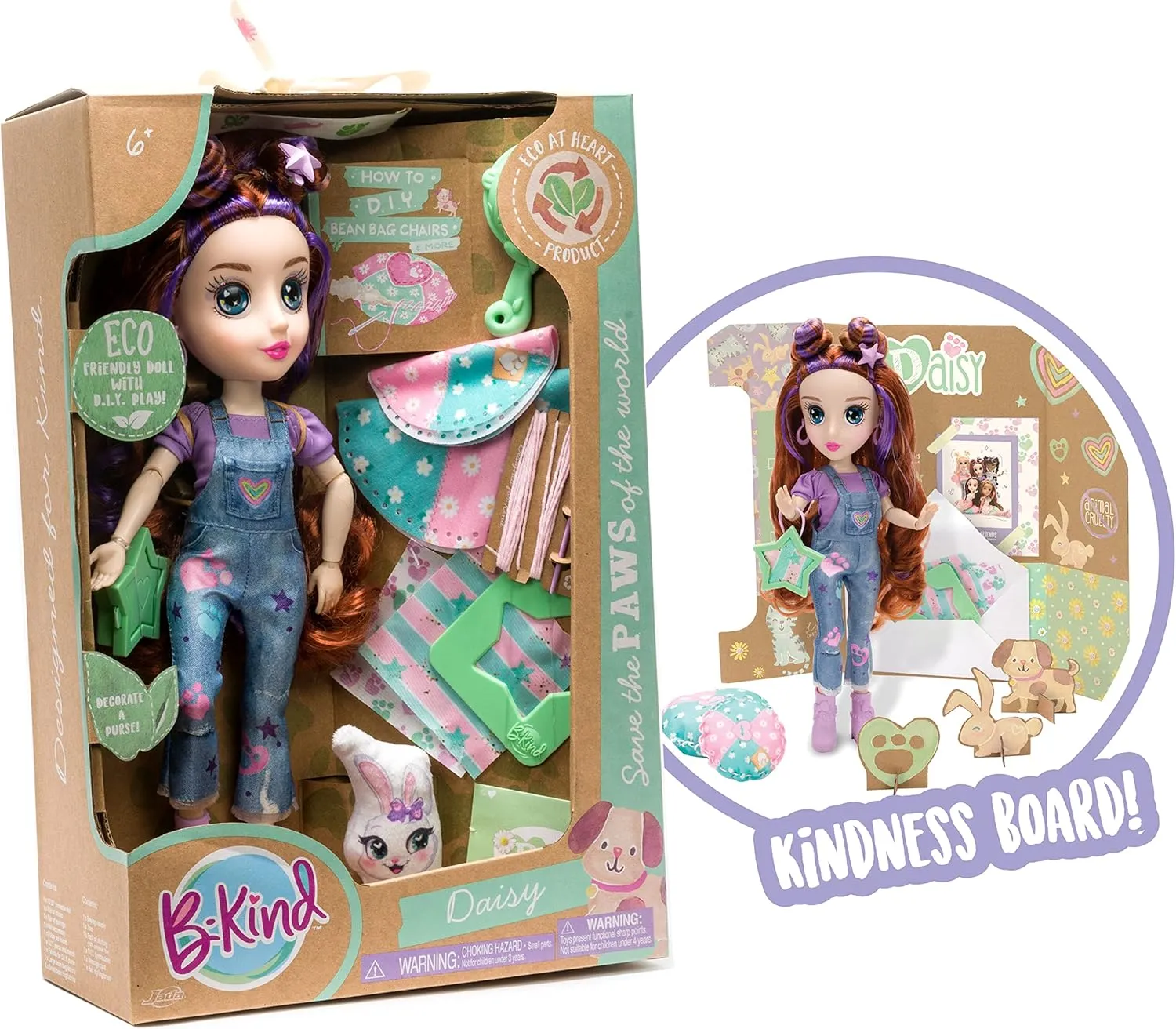 B-Kind ECO Dolls B-Kind: Daisy ECO-Friendly Fashion Doll with Craft Play,255713004