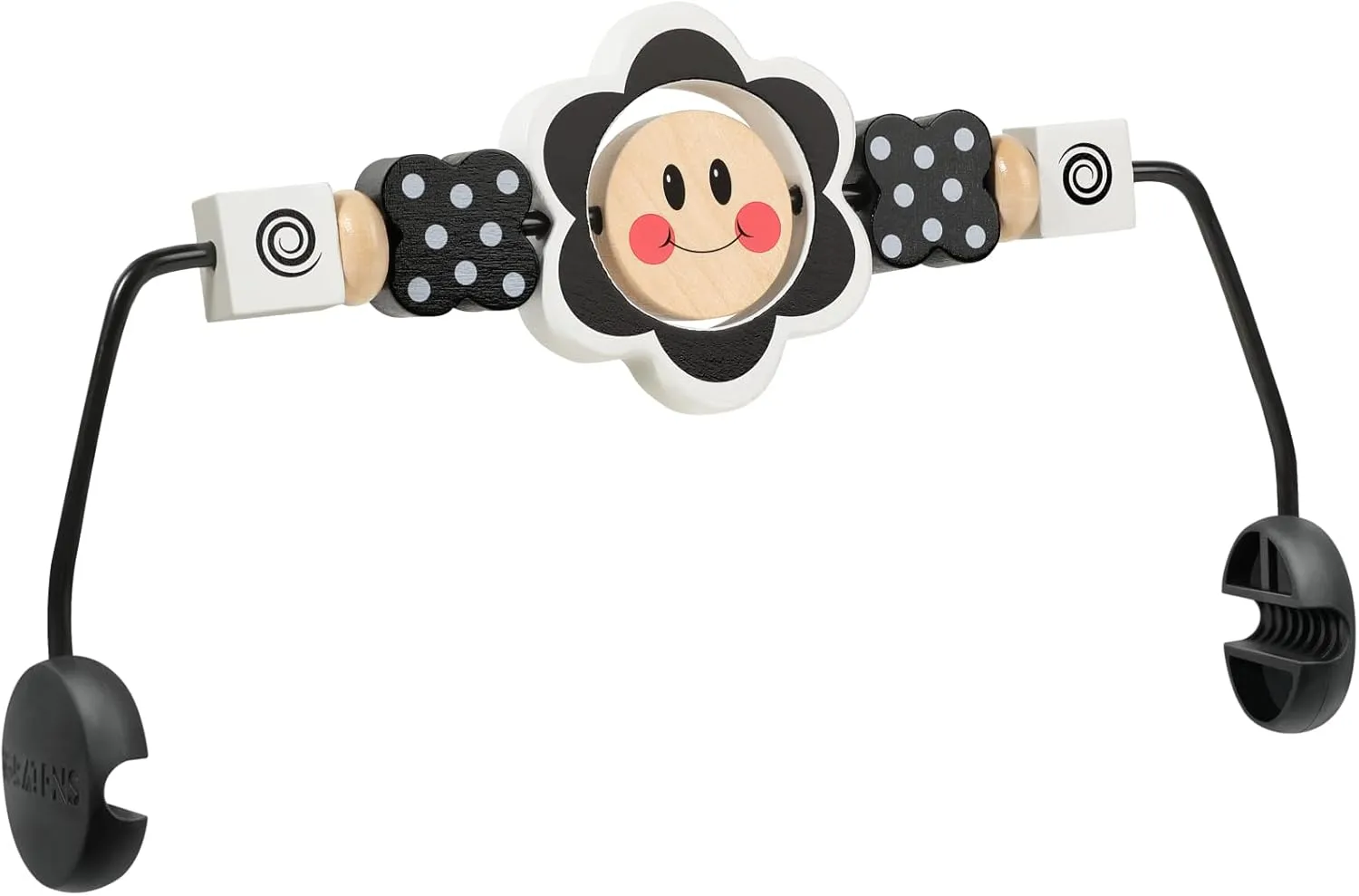 Baby Bjorn Bouncer Toy Bar, Upgrade Toy for Baby Bouncer Soft & Bliss, Easy to Attach and Remove, Child-Friendly Materials, Exciting Design for Curious Babies, Black and White Flowers