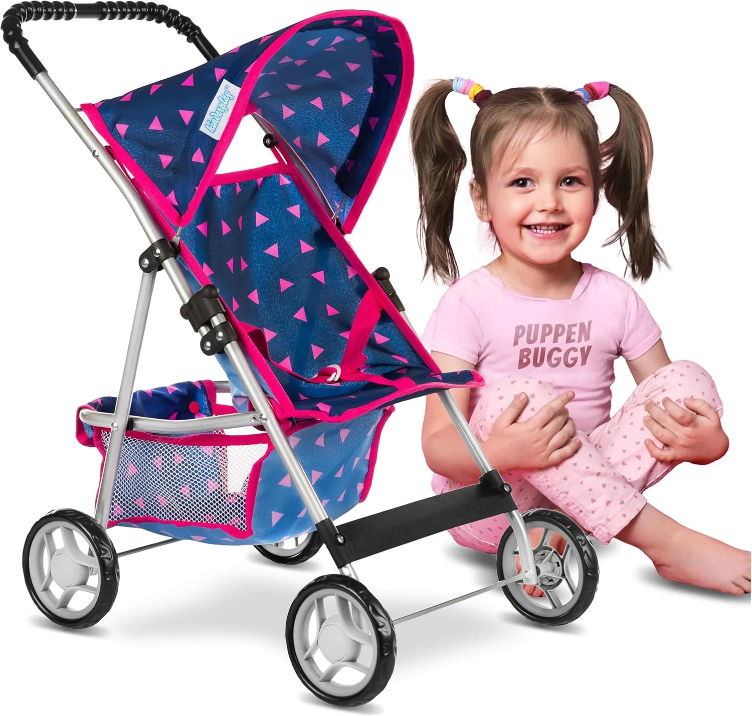 Baby Doll Stroller | Pram for Girls | Umbrella Stroller for Kids - Lightweight Play Carriage for Ages 2  Years | Baby Doll Accessories with Storage | 22.05-Inch Handle Height, Model KP0280T