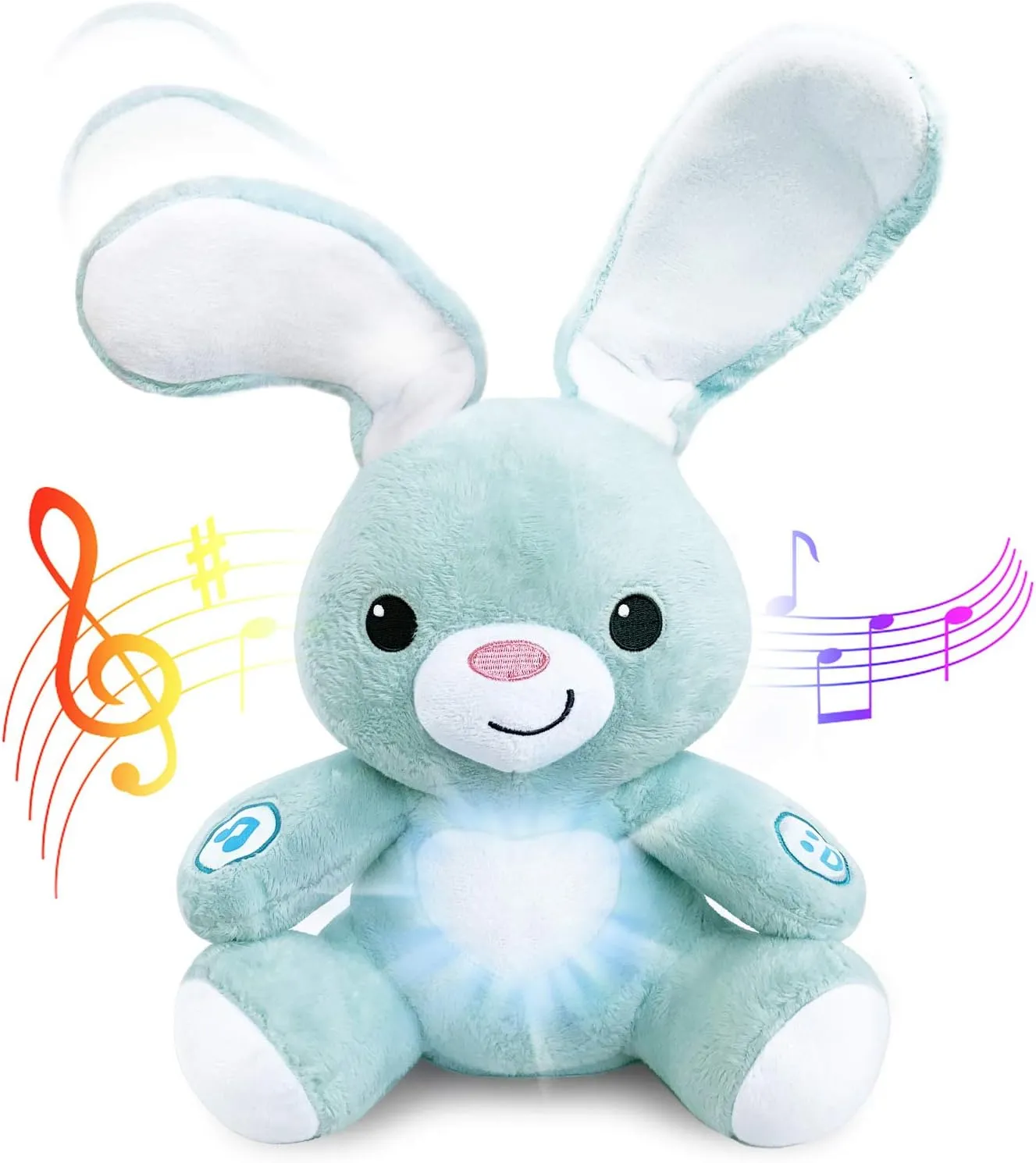 BabyBibi Easter Bunny Stuffed Animal - Interactive Soft Plush Peekaboo Bunny, 16" Tall - Peek a Boo Easter Toy for Ages 6 Months to 5 Year Old