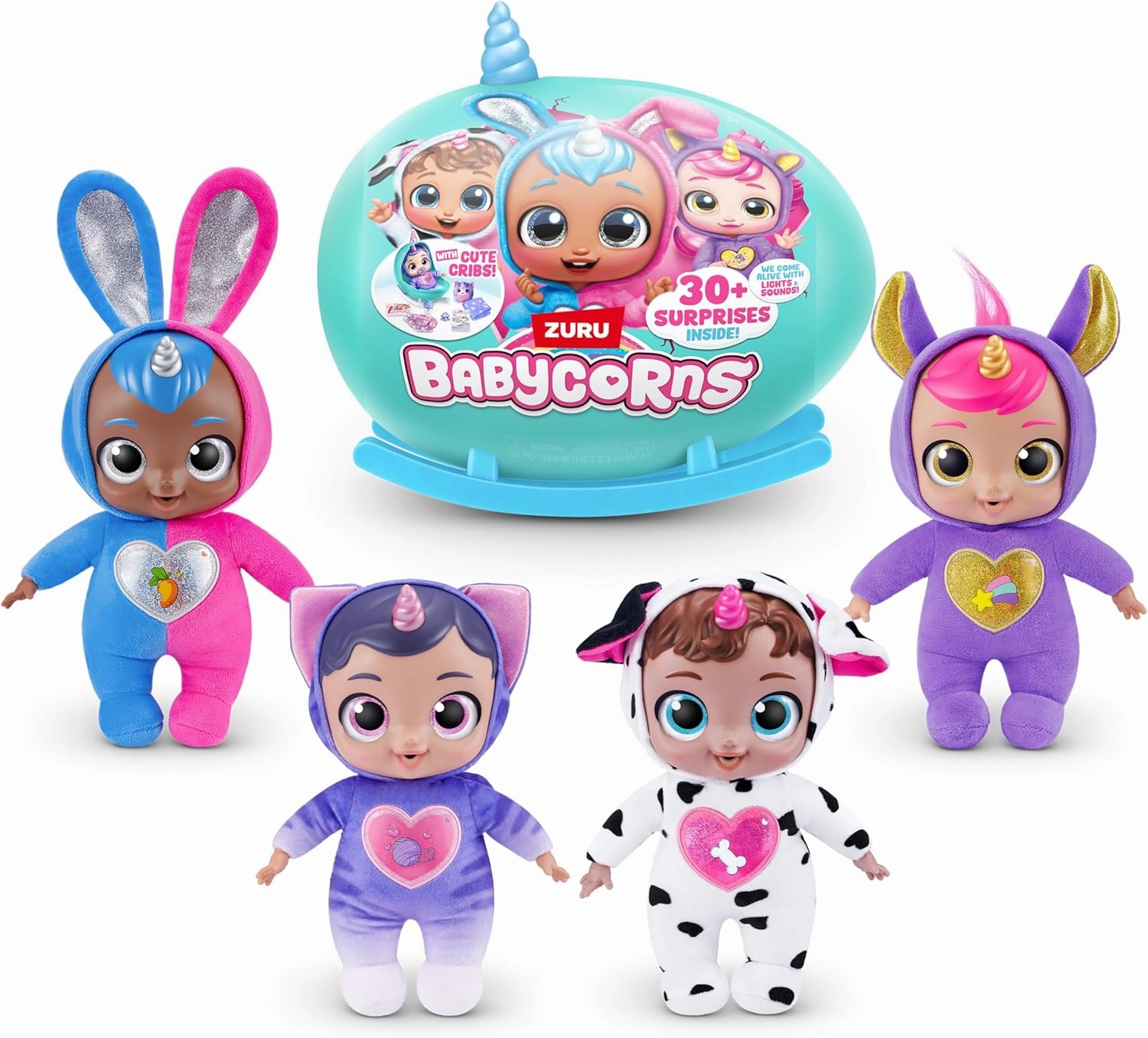 Babycorns Interactive Baby Doll Series 1 Large (Unicorn) by ZURU with Lights and Sounds, Magical Babydolls, Surprise, Unboxing, Girls, Dolls, Story