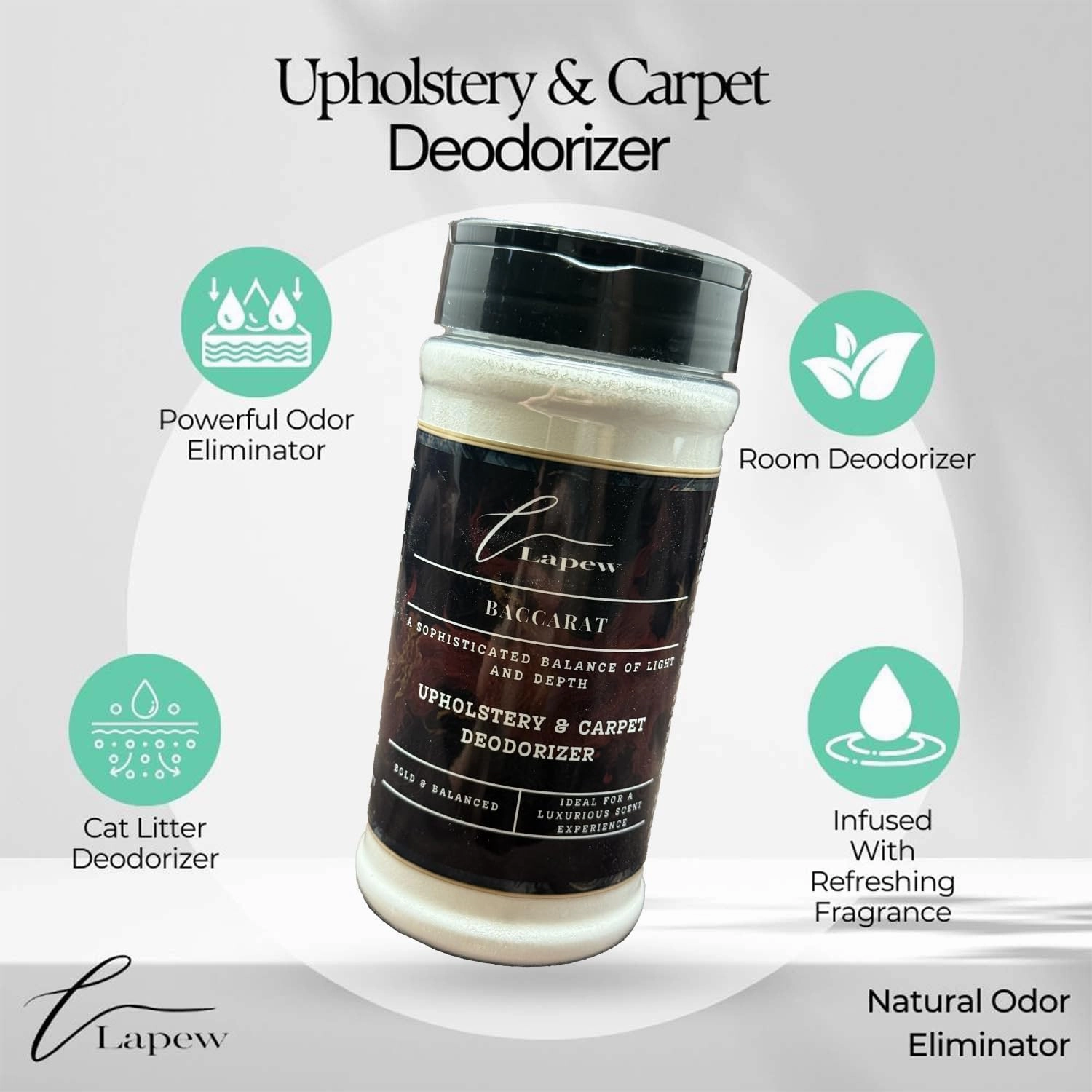 Baccarat Bundle – Carpet Deodorizer Powder & Scented Mop Soap Set – Odor Eliminator for Pet-Friendly Homes