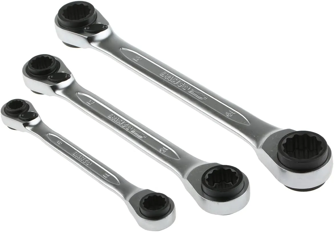 Bahco S4RM/3T Ratcheting ring wrench Set (3 Piece), 8-19mm