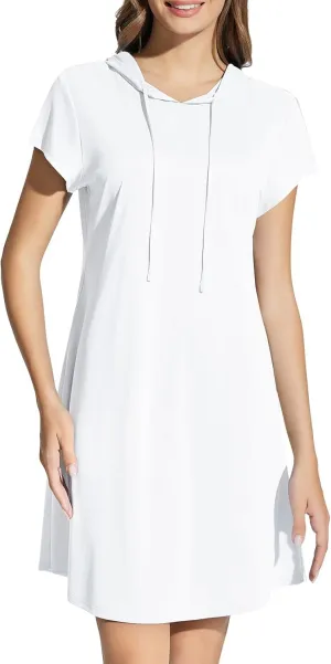 baleaf Women's Short Sleeve UPF 50  Cover Up with Pockets Quick Dry Beach Coverups Sun Protection Swimwear