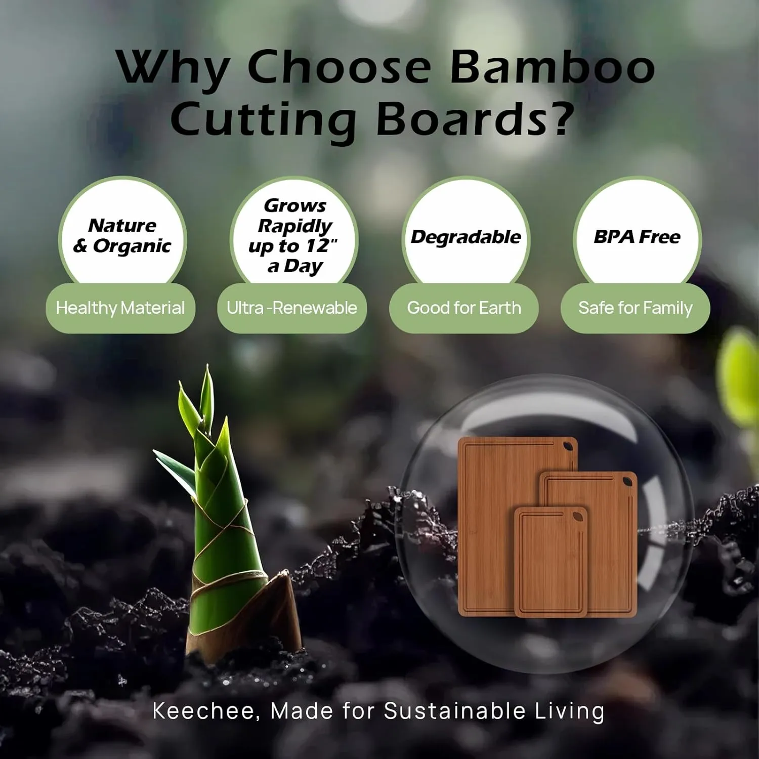 Bamboo Cutting Board, Durable Wood Cutting Boards for Kitchen with Deep Juice Grooves & Built-in Handles, Ideal Charcuterie & Chopping for Meat, Vegetables and Fruits Ideas Kitchen Gift for Home Cooks