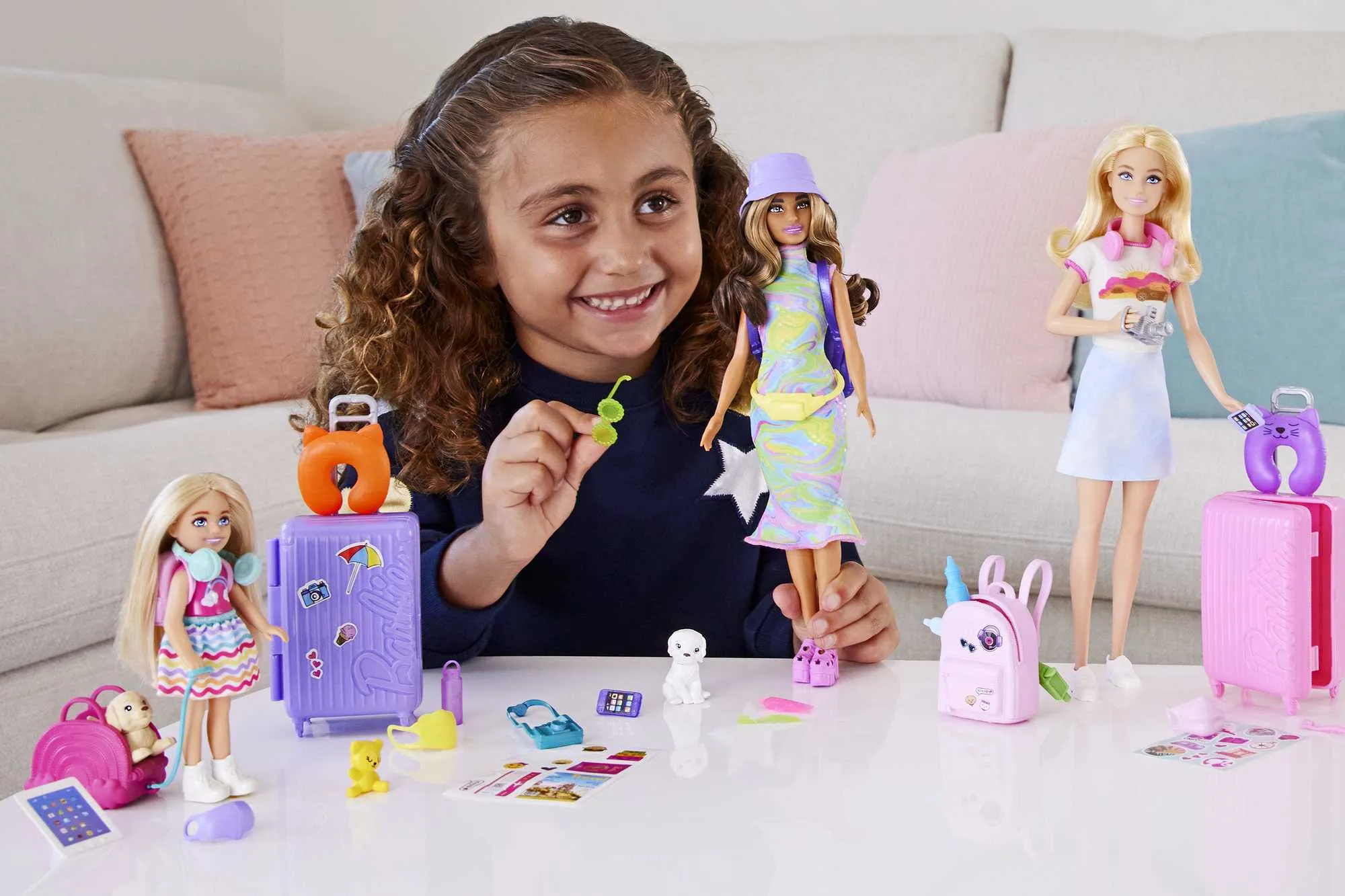 Barbie Chelsea Doll And Accessories, Small Doll Travel Set With Puppy And 6 Pieces